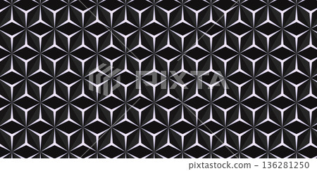 Geometric seamless pattern with gold and colorful elements. Luxury background. Ornamental wallpaper detail of mosaic. Art Deco invitation greeting Design. Vector illustration 136281250