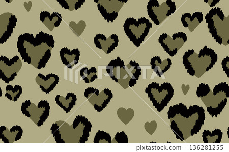 Abstract modern leopard seamless pattern. Animals trendy background. Color decorative vector stock illustration for print, card, postcard, fabric, textile. Modern ornament of stylized skin Abstract modern leopard seamless pattern. Animals trendy background. Color decorative vector stock illustration for print, card, postcard, fabric, textile. Modern ornament of stylized skin 136281255