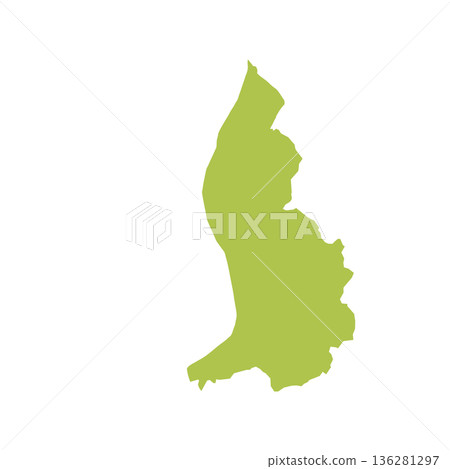 Map of Liechtenstein, sign silhouette. World Map Globe. Vector Illustration isolated on white background. Europe continent 136281297