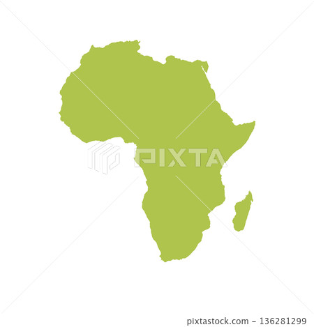 Map of Africa, sign silhouette. World Map Globe. Vector Illustration isolated on transparen background. African continent 136281299