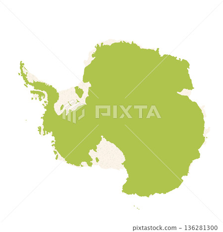 Map of Antarctica, sign silhouette. World Map Globe. Vector Illustration isolated on transparent background. Antarctic continent 136281300