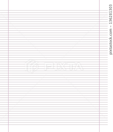 Grid paper. Abstract striped background with color horizontal lines. Geometric pattern for school, wallpaper, textures, notebook. Lined paper blank isolated on transparent background 136281303