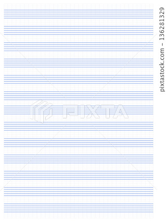 Graph paper. Printable grid paper with stave on a white background. A blank music sheet paper with staff. Geometric pattern for composition, education, school. Realistic lined paper blank size A4 Graph paper. Printable grid paper with stave on a white background. A blank music sheet paper with staff. Geometric pattern for composition, education, school. Realistic lined paper blank size A4 136281329