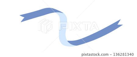 Blue flat ribbons isolated on white background. Ribbon banner vector illustration. Holiday lace 136281340