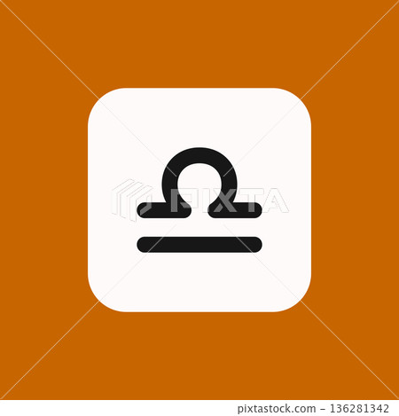 Zodiac horoscope. LIBRA astrological icon symbol. Stylized star sign esoteric. Simple line vector illustration 136281342