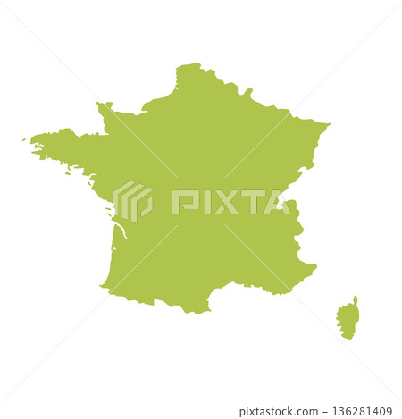 Map of France, sign silhouette. World Map Globe. Vector Illustration isolated on white background. Europe continent Map of France, sign silhouette. World Map Globe. Vector Illustration isolated on white background. Europe continent 136281409