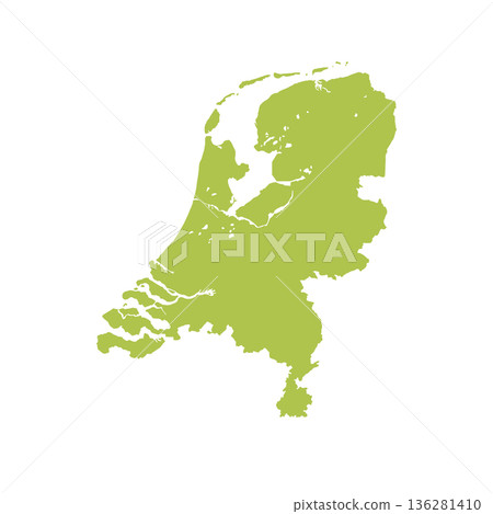 Map of Netherlands, sign silhouette. World Map Globe. Vector Illustration isolated on transparent background. Europe continent Map of Netherlands, sign silhouette. World Map Globe. Vector Illustration isolated on transparent background. Europe continent 136281410
