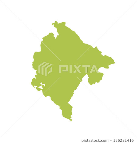 Map of Montenegro, sign silhouette. World Map Globe. Vector Illustration isolated on white background. Europe continent Map of Montenegro, sign silhouette. World Map Globe. Vector Illustration isolated on white background. Europe continent 136281416
