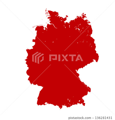 Map of Germany, sign silhouette. World Map Globe. Vector Illustration isolated on white background. Europe continent 136281431