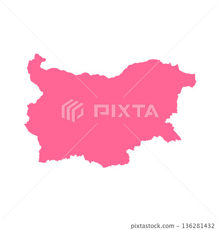 Map of Bulgaria, sign silhouette. World Map Globe. Vector Illustration isolated on white background. Europe continent Map of Bulgaria, sign silhouette. World Map Globe. Vector Illustration isolated on white background. Europe continent 136281432