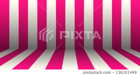 Trendy abstract pink stripes background. Color gradient vector illustration for web, template, posters, card, banner. Pastel colors simple striped pattern 136281499