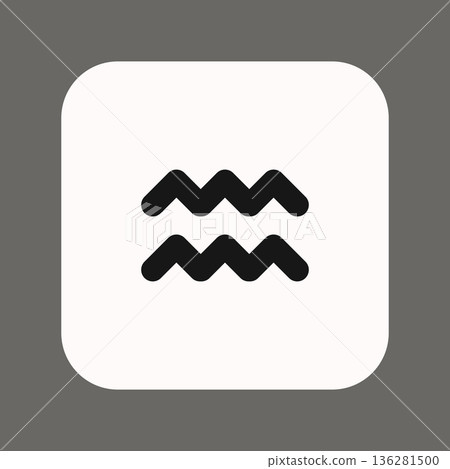 Zodiac horoscope. Aquarius astrological icon symbol. Stylized star sign esoteric. Simple line vector illustration Zodiac horoscope. Aquarius astrological icon symbol. Stylized star sign esoteric. Simple line vector illustration 136281500