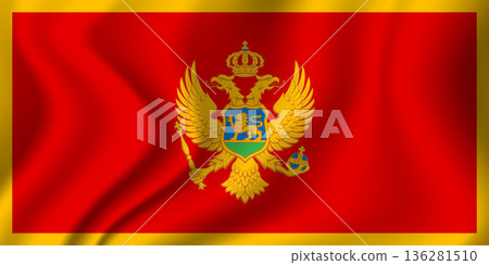 Flag of Montenegro. Montenegrin national symbol in official colors. Template icon. Vector background Flag of Montenegro. Montenegrin national symbol in official colors. Template icon. Vector background 136281510