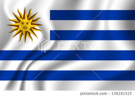 Flag of Uruguay. Uruguayan national symbol in official colors. Template icon. Abstract vector background Flag of Uruguay. Uruguayan national symbol in official colors. Template icon. Abstract vector background 136281525