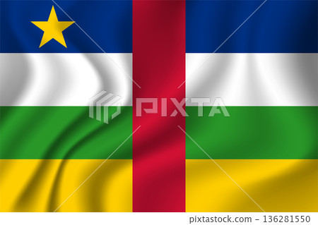 Flag of Central African Republic. CAR national symbol in official colors. Template icon. Vector background 136281550