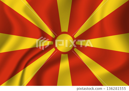 Flag of Macedonia. Macedonian national symbol in official colors. Template icon. Vector background Flag of Macedonia. Macedonian national symbol in official colors. Template icon. Vector background 136281555