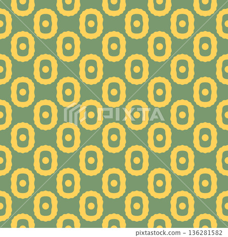 Arabic morrocan arabesque seamless pattern with colorful elements. Geometric background. Design greeting card Islamic ornamental colorful detail of mosaic. Vector illustration 136281582