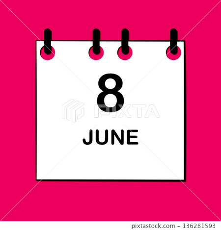 June 8. Daily Calendar icon for design. Simple design for business brochure, flyer, print media, advertisement. Easily editable June 8. Daily Calendar icon for design. Simple design for business brochure, flyer, print media, advertisement. Easily editable 136281593