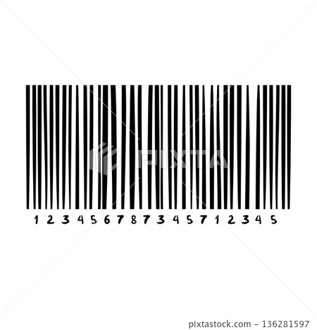 Barcode isolated on color background. Code stripes sticker. Barcode labels, customers qr code 136281597