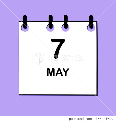 May 7. Daily Calendar icon for design. Simple design for business brochure, flyer, print media, advertisement. Easily editable May 7. Daily Calendar icon for design. Simple design for business brochure, flyer, print media, advertisement. Easily editable 136281609