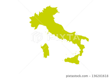 Map of Italy, sign silhouette. World Map Globe. Vector Illustration isolated on white background. Europe continent Map of Italy, sign silhouette. World Map Globe. Vector Illustration isolated on white background. Europe continent 136281618