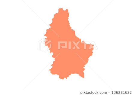 Map of Luxembourg, sign silhouette. World Map Globe. Vector Illustration isolated on white background. Europe continent 136281622