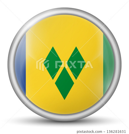 Glass light ball with flag of Flag of Saint Vincent and the Grenadines. Round sphere, template icon. Caribs islands national symbol. Glossy realistic ball, 3D abstract vector illustration. Big bubble Glass light ball with flag of Flag of Saint Vincent and the Grenadines. Round sphere, template icon. Caribs islands national symbol. Glossy realistic ball, 3D abstract vector illustration. Big bubble 136281631