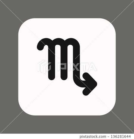 Zodiac horoscope. Scorpio astrological icon symbol. Stylized star sign esoteric. Simple line vector illustration Zodiac horoscope. Scorpio astrological icon symbol. Stylized star sign esoteric. Simple line vector illustration 136281644