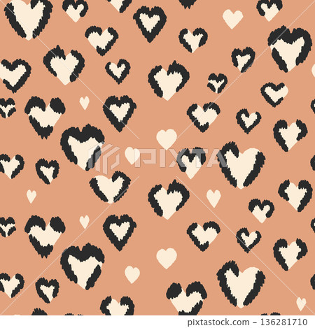 Abstract modern leopard seamless pattern. Animals trendy background. Color decorative vector stock illustration for print, card, postcard, fabric, textile. Modern ornament of stylized skin Abstract modern leopard seamless pattern. Animals trendy background. Color decorative vector stock illustration for print, card, postcard, fabric, textile. Modern ornament of stylized skin 136281710