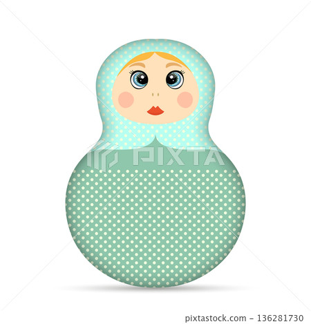 Russian Matryoshka. Traditional Russian folklore dolls with big eyes and lips. Babushka doll with hohloma, traditional painted floral pattern. Hand drawn vector illustration Russian Matryoshka. Traditional Russian folklore dolls with big eyes and lips. Babushka doll with hohloma, traditional painted floral pattern. Hand drawn vector illustration 136281730