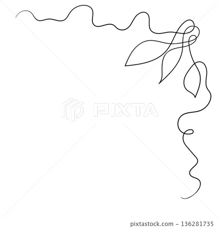 Floral silhouette art line. Flowers in continuous line drawing style. Border with tropical flower. Minimalist black linear sketch. Trendy vector illustration isolated. Contour frame for design Floral silhouette art line. Flowers in continuous line drawing style. Border with tropical flower. Minimalist black linear sketch. Trendy vector illustration isolated. Contour frame for design 136281735