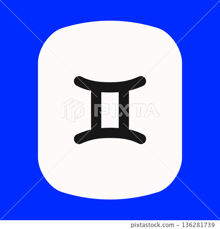Zodiac horoscope. Gemini astrological icon symbol. Stylized star sign esoteric. Simple line vector illustration Zodiac horoscope. Gemini astrological icon symbol. Stylized star sign esoteric. Simple line vector illustration 136281739