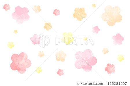 可愛的粉色花朵背景 可愛的粉色花朵背景 136281907