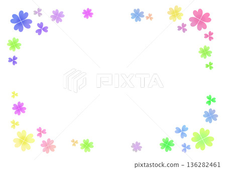 彩色三葉草邊框 136282461