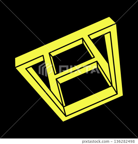 Optical illusion shapes. Escher style. Geometry. Optical art object. Impossible figures. Optical illusion shapes. Escher style. Geometry. Optical art object. Impossible figures. 136282498