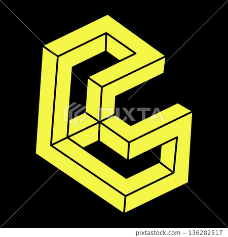 Optical illusion shapes. Optical art objects. Impossible figures. Geometry. Escher paradox. Optical illusion shapes. Optical art objects. Impossible figures. Geometry. Escher paradox. 136282517