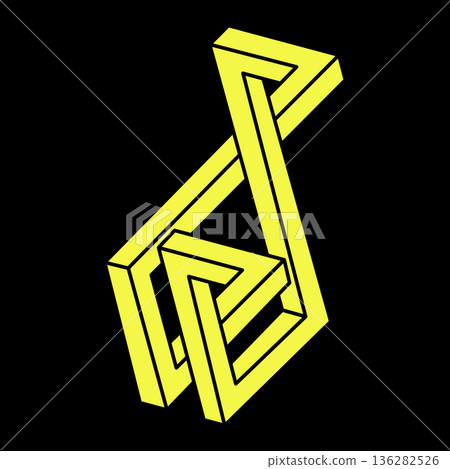 Optical illusion shapes. Geometry. Escher paradox. Optical art object. Impossible figures. Optical illusion shapes. Geometry. Escher paradox. Optical art object. Impossible figures. 136282526