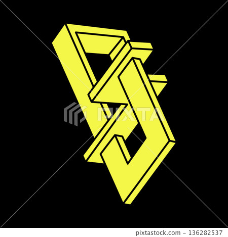 Impossible optical illusion shapes. Optical art object. Impossible figures. Line art. Escher style. Geometry. Impossible optical illusion shapes. Optical art object. Impossible figures. Line art. Escher style. Geometry. 136282537