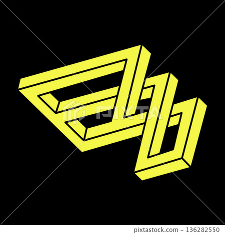 Optical illusion shapes. Impossible objects. Optical art figures. Geometry. Escher style.  136282550