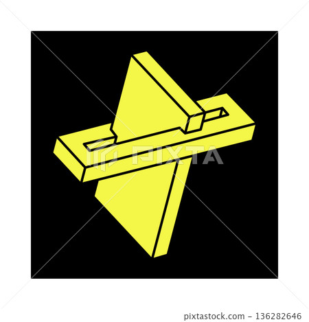 Optical illusion figure. Impossible shapes. Sacred geometry objects. Optical art. Escher style. Optical illusion figure. Impossible shapes. Sacred geometry objects. Optical art. Escher style. 136282646