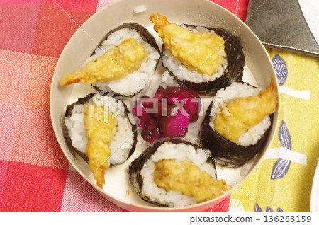 Delicious Nagoya-style Tenmusu rice balls, originating from Mie Prefecture 136283159