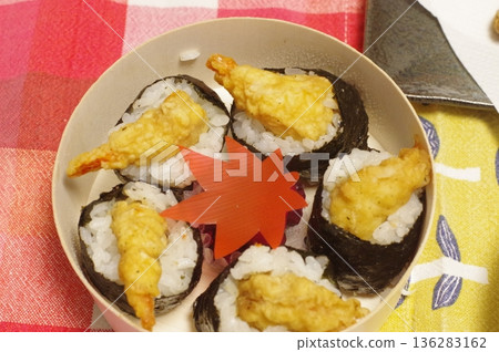 Delicious Nagoya-style Tenmusu rice balls, originating from Mie Prefecture 136283162