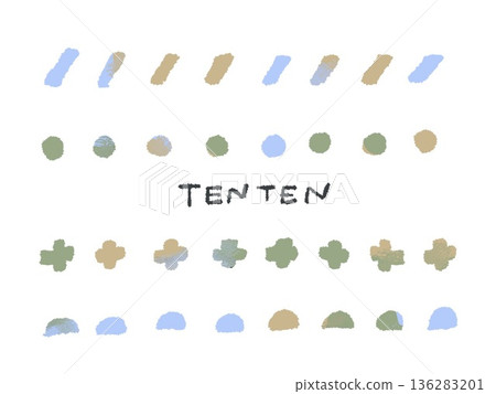 色彩鮮豔的手繪插圖和簡單的點，在設計時可輕鬆用作圖標和符號標記。 136283201