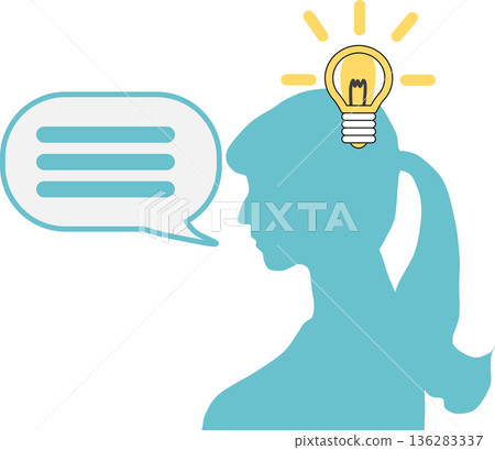 一位有想法的女性的插圖 一位有想法的女性的插圖 136283337