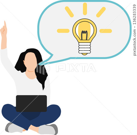 一位有想法的女性的插圖 136283339