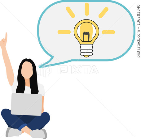 一位有想法的女性的插圖 136283340