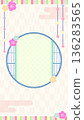 Spring Hinamatsuri Japanese-style background frame material _ vertical (peach blossom, round window, arrow pattern, pastel color) Spring Hinamatsuri Japanese-style background frame material _ vertical (peach blossom, round window, arrow pattern, pastel color) 136283565