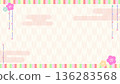 Japanese-style background frame material for the Spring Hinamatsuri (Girl's Day) (peach blossoms, round windows, arrow patterns, pastel colors) Japanese-style background frame material for the Spring Hinamatsuri (Girl's Day) (peach blossoms, round windows, arrow patterns, pastel colors) 136283568