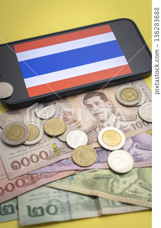 Thai currency Thai baht 136283688