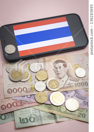 Thai currency Thai baht 136283693